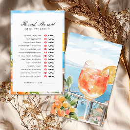 彼は彼女はアペロスピリッツブライダルシャワーゲームと言った