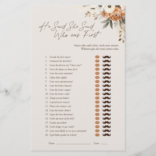 彼は彼女はエスプレッソフローラブライダルゲームと言った (正面)