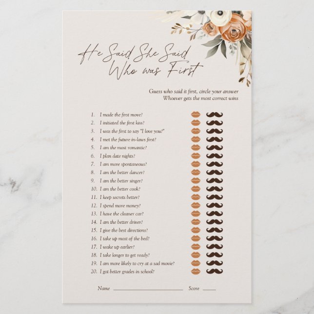 彼は彼女はエスプレッソフローラブライダルゲームと言った (正面)