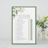 彼は彼女はオリーブグリーンのブライダルシャワーゲームを言った (スタンド正面)