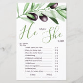 彼は彼女はオリーブ枝のブライダルゲームと言った (正面)