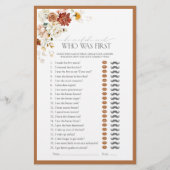 彼は彼女はオレンジのフローラブライダルシャワーゲームを言った (正面)