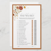 彼は彼女はオレンジのフローラブライダルシャワーゲームを言った (正面/裏面)