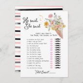 彼は彼女はスクープブライダルシャワーゲームと言った 招待状 (正面/裏面)