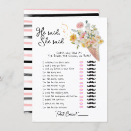 彼は彼女はスクープブライダルシャワーゲームと言った 招待状