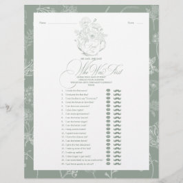 彼は彼女はセージ緑のブライダル茶シャワーゲームを言った