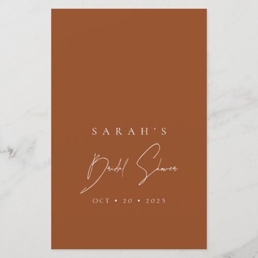 彼は彼女はテラコッタのブライダルシャワーゲームを言った (裏面)