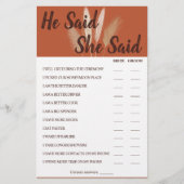 彼は彼女はパンパスカップルのシャワーゲームカードと言った チラシ (正面)