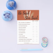 彼は彼女はパンパスカップルのシャワーゲームカードと言った チラシ (シングル)