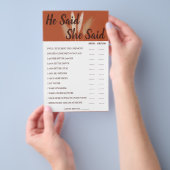 彼は彼女はパンパスカップルのシャワーゲームカードと言った チラシ (ハンドル)