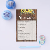 彼は彼女はヒマワリのブライダルシャワーゲームカードと言った チラシ (シングル)