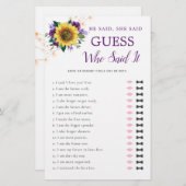 彼は彼女はヒマワリ紫色のライトブライダルと言った (正面/裏面)