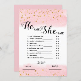 彼は彼女はピンクのブライダルゲーム招待状と言った 招待状