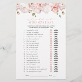 彼は彼女はピンクの花のブライダルシャワーゲームを言った