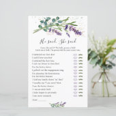 彼は彼女はブライダルゲームのラベンダーのユーカリと言った (スタンド正面)