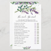 彼は彼女はブライダルゲームのラベンダーのユーカリと言った (正面/裏面)