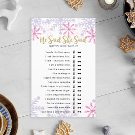 彼は彼女はブライダルシャワーゲームの冬の雪と言った