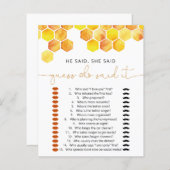 彼は彼女はブライダルシャワーゲームを言った (正面/裏面)