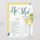 彼は彼女はブライダルシャワーゲームエレガントと言った 招待状 (正面/裏面)