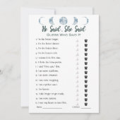 彼は彼女はブライダルシャワーゲーム招待状と言った 招待状 (正面)