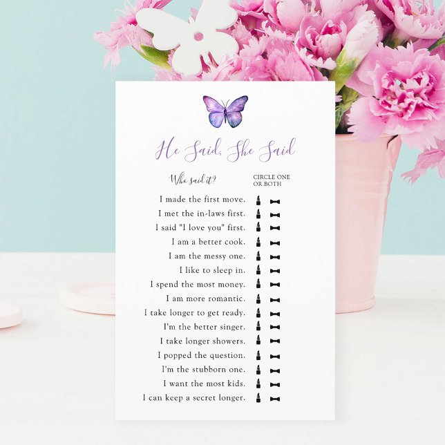 彼は彼女はブライダルシャワーゲーム蝶と言った (クリエイターアップロード済み)