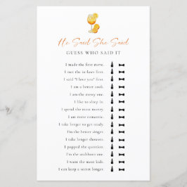 彼は彼女はブライダルシャワーゲームAperol Spritzと言った