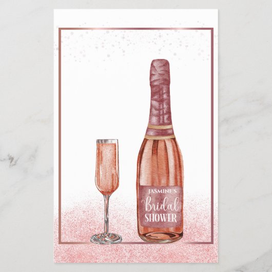 彼は彼女はブライダルシャワーゲームProsecco花弁と述べた チラシ (裏面)