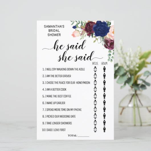 彼は彼女はブライダルシャワーバイリンガルのゲームを言った (スタンド正面)