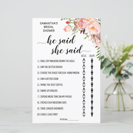 彼は彼女はブライダルシャワーバイリンガルのゲームを言った (スタンド正面)