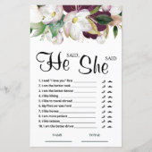 彼は彼女はブルゴーニュフローラブライダルゲームと言った (正面)