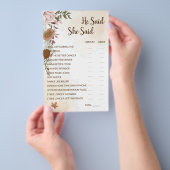 彼は彼女はボー秋のブライダルシャワーゲームを言った チラシ (ハンドル)