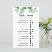 彼は彼女はユーカリブライダルシャワーゲームを言った (スタンド正面)