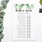 彼は彼女はユーカリブライダルシャワーゲームを言った