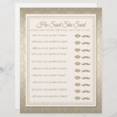 彼は彼女は上品な金ゴールドアールデコゲームを言った (正面/裏面)