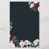 彼は彼女は水色ブルゴーニュ海軍の花模様と言った (裏面)