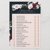 彼は彼女は水色ブルゴーニュ海軍の花模様と言った (正面/裏面)