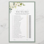 彼は彼女は白い緑のブライダルシャワーゲームを言った (正面)