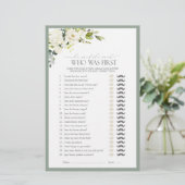 彼は彼女は白い緑のブライダルシャワーゲームを言った (スタンド正面)