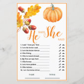 彼は彼女は秋カボチャブライダルゲームと言った (正面)