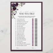 彼は彼女は紫のフローラブライダルシャワーゲームを言った (正面)