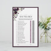 彼は彼女は紫のフローラブライダルシャワーゲームを言った (スタンド正面)