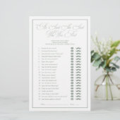 彼は彼女は緑のスクリプトブライダルシャワーゲームを言った (スタンド正面)