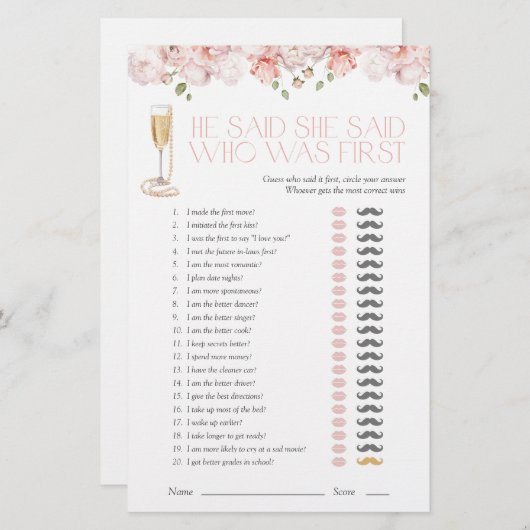 彼は彼女は花びらと真珠のピンクのシャワーゲームを言った (正面/裏面)