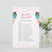 彼は彼女は誰のブライダルシャワーゲームを推測最高のと言った (スタンド正面)