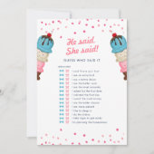 彼は彼女は誰のブライダルシャワーゲームを推測最高のと言った 招待状 (正面)