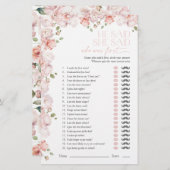 彼は彼女は赤面ピンクのブライダルシャワーゲームを言った (正面/裏面)