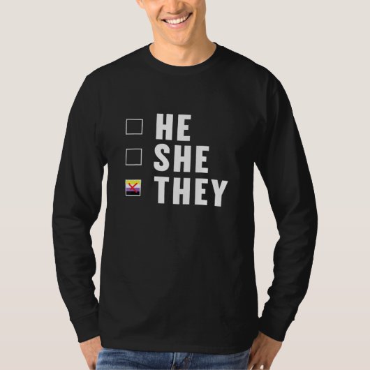 彼は彼女は非二進性Genderqueer非二進性 Tシャツ (正面)