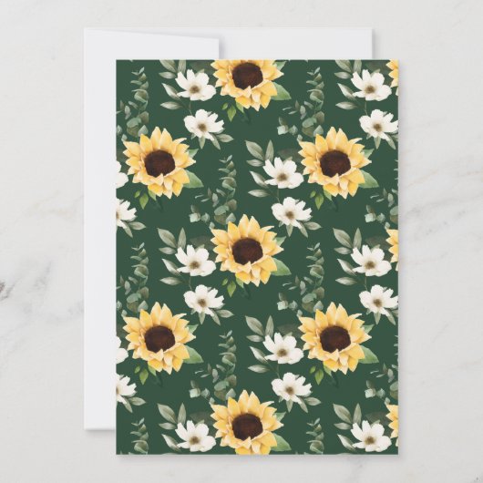 彼は彼女は黄色のフローラひまわりレースのゲームを言った 招待状 (裏面)