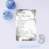 彼は彼女は黒いバラBridalShowerゲームカードと言った チラシ (シングル)