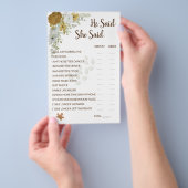 彼は彼女はBoho秋のブライダルシャワーゲームFlと言った チラシ (ハンドル)